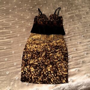 Marciano by Guess Black & Gold Matching Set-Corset (size S/P) & Skirt (size 2)